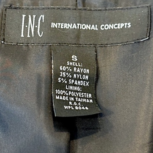 INC Black Ruffle Coat with Wrap Belt - Small (EUC) - Picture 5 of 5